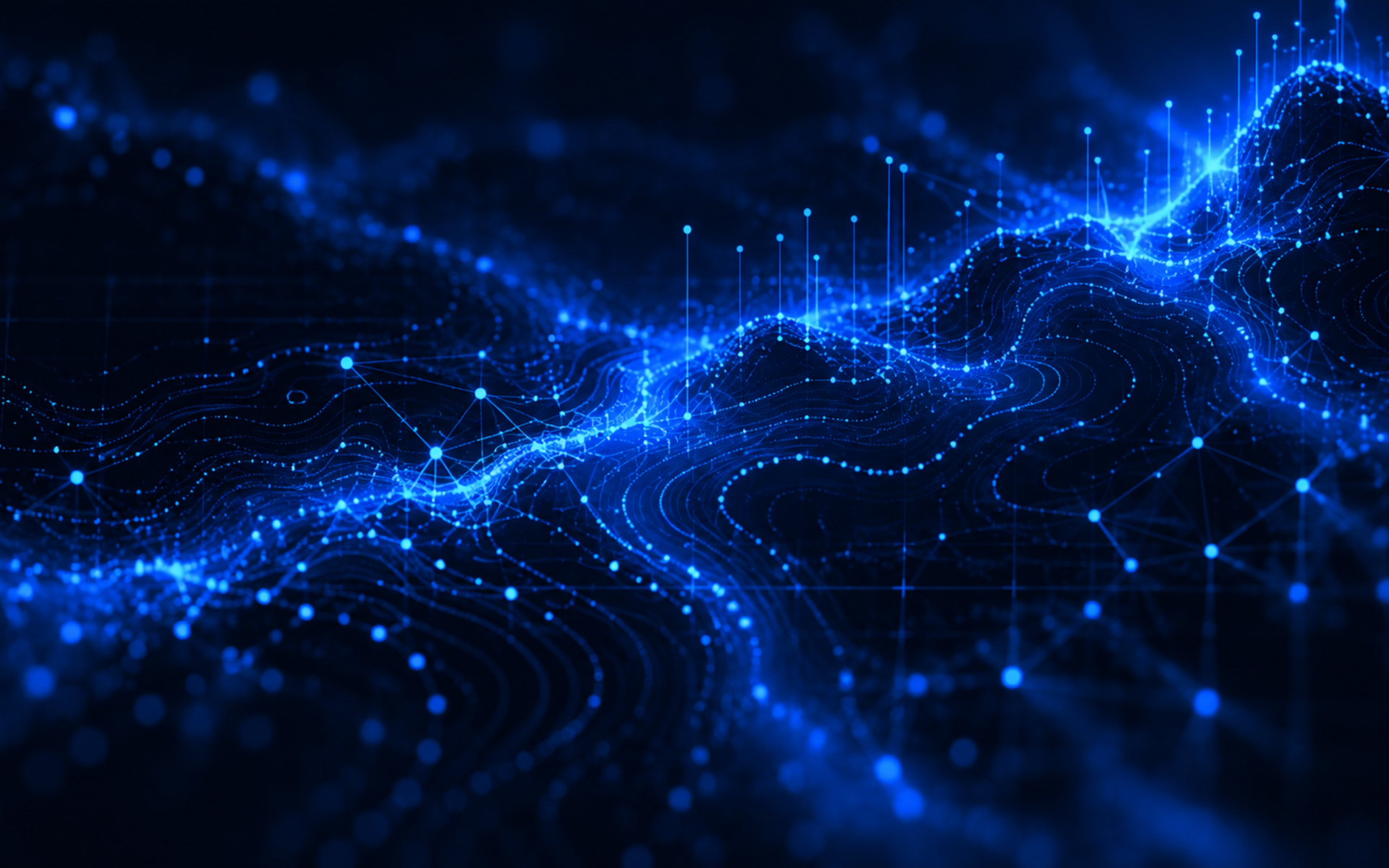 Visual abstracto azul de Nexo Global Solutions